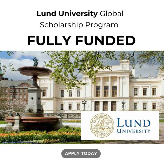 Elevate your academic journey with the Lund University Global Scholarship Program! ✨🌎 Fully funded opportunities await to unlock your potential! 📚💡

Don't miss this chance! 🚀

Check out the details here: [https://bit.ly/4a8YcwQ] | Deadline:15 Jan/ Feb 2024 ⏳🗓️

#LundUniversity #GlobalScholarshipProgram #FullyFunded #UnlockYourPotential #StudyAbroad #Scholarships #Sweden #Education